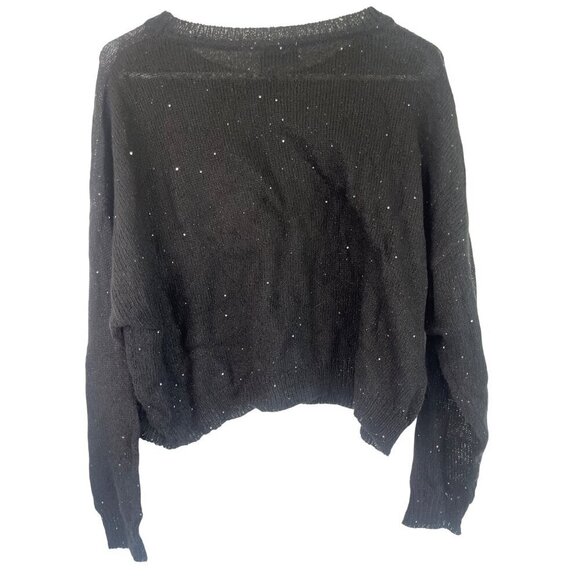 LNA Sheye Sparkle Sweater in Black Night Medium New Womens Knit Top - Picture 7 of 15
